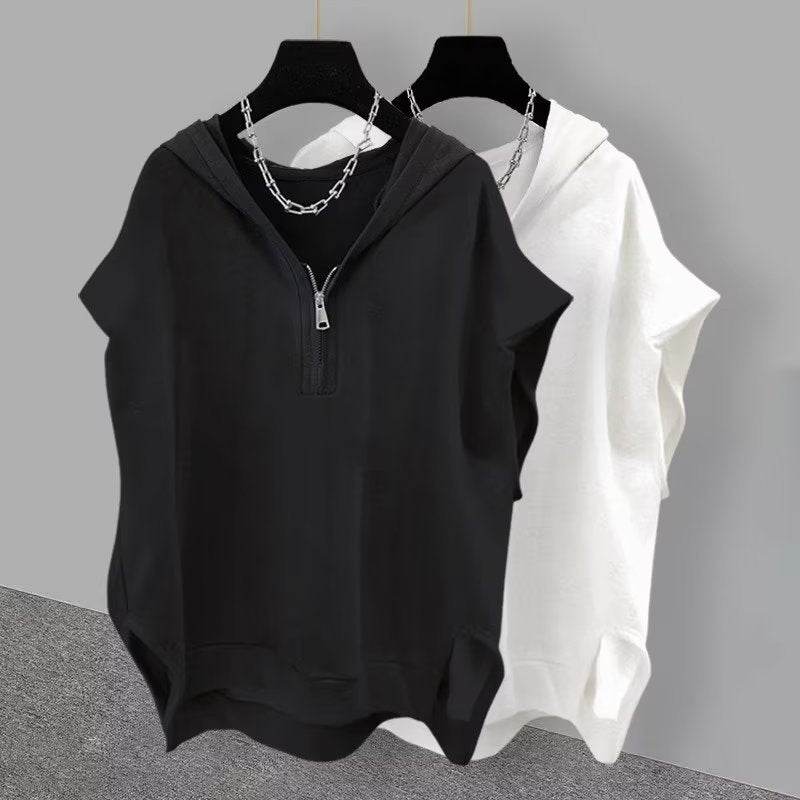 Men's Zipper Sleeveless T-Shirt - Solid Color Summer Fashion Comfort - Buy Center