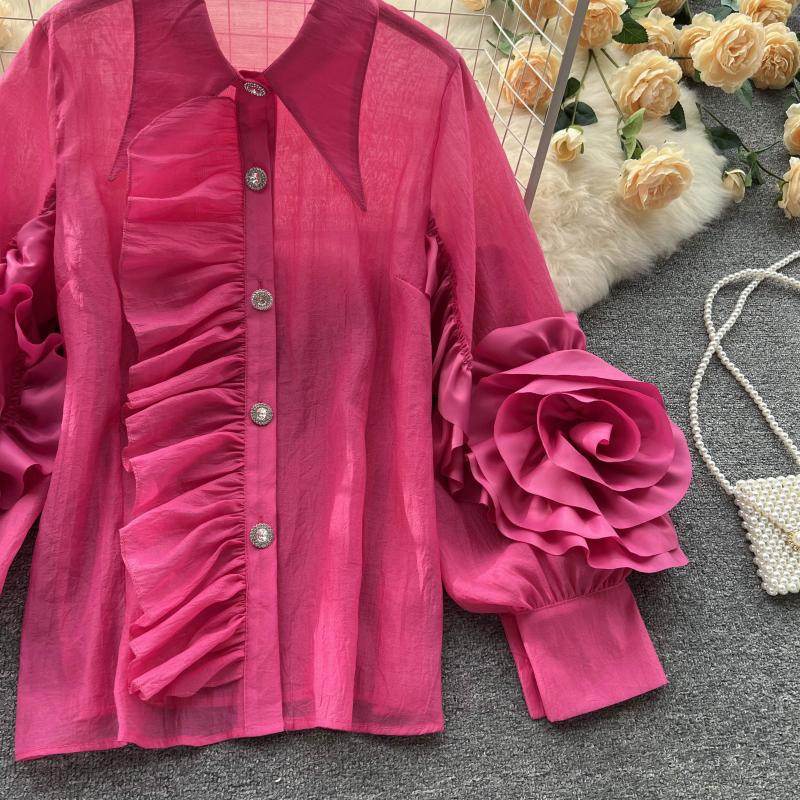 Stylish Loose Western-Style Women's Shirt - Trendy Long Sleeve Blazer - Buy Center