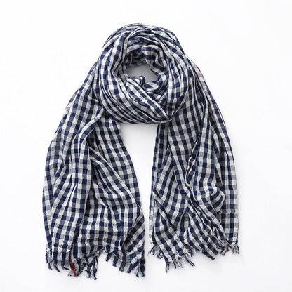 Stylish Cotton Plaid Scarf for Men & Women - Trendy Fashion Accessory 2025 - Buy Center