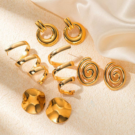 Retro Electroplated Earrings - Premium Titanium Steel for Women’s Style - Buy Center