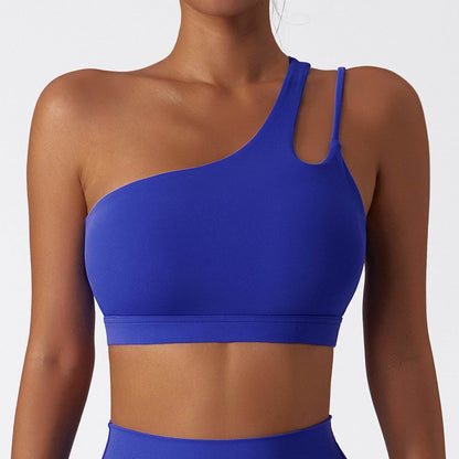 Buycenter One-Shoulder Yoga Bra - Irregular Strap, Lightweight Comfort - Buy Center