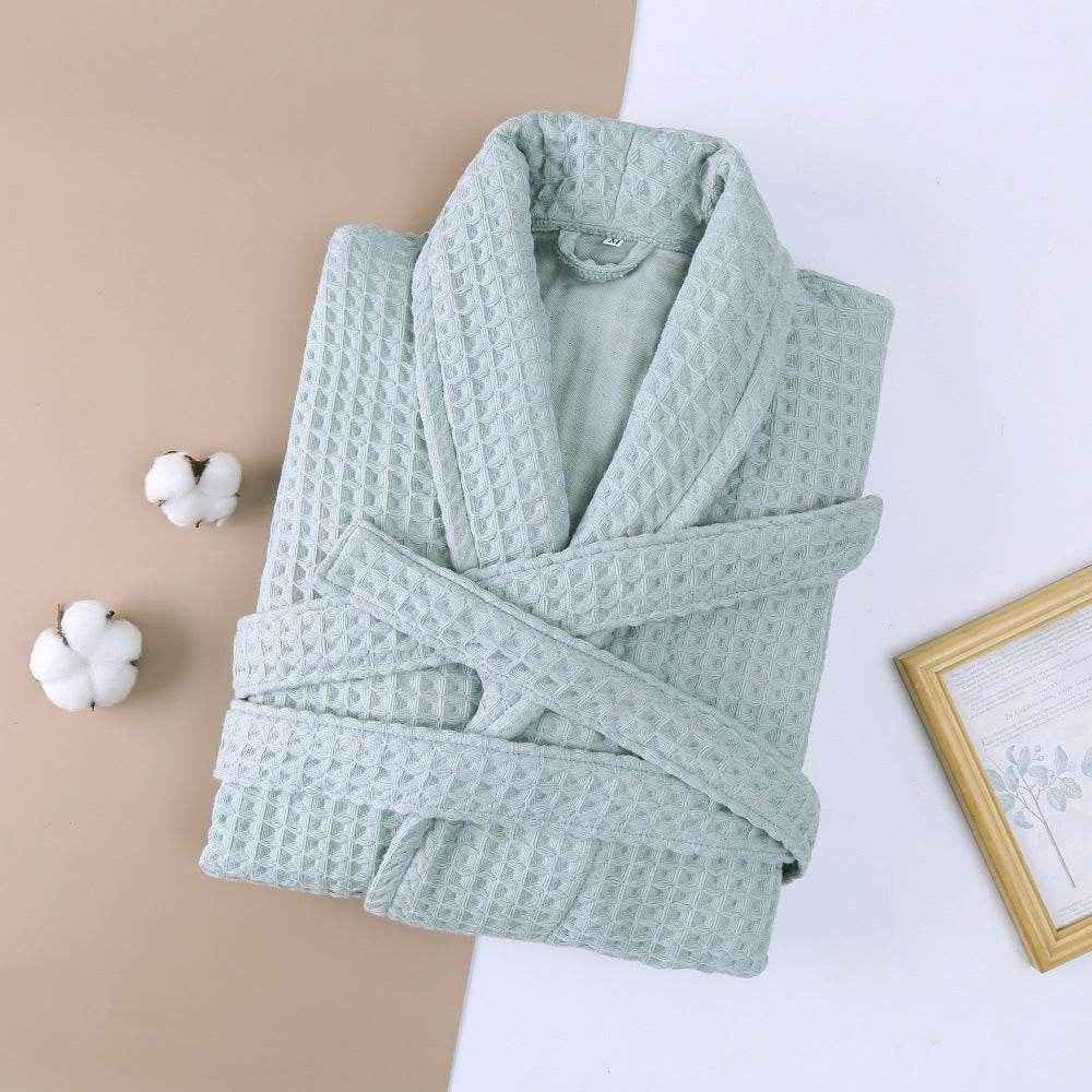 Unisex Cotton Double Waffle Long Robe - Cozy, Stylish & Multi-Purpose