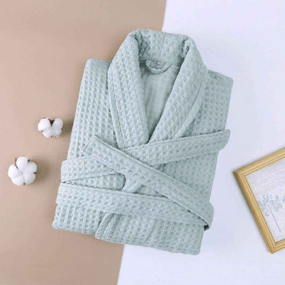 Unisex Cotton Double Waffle Long Robe - Cozy, Stylish & Multi-Purpose