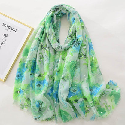 Women's Rose Bronzing Scarf - Versatile Cotton Linen Wrap for Every Occasion - Buy Center