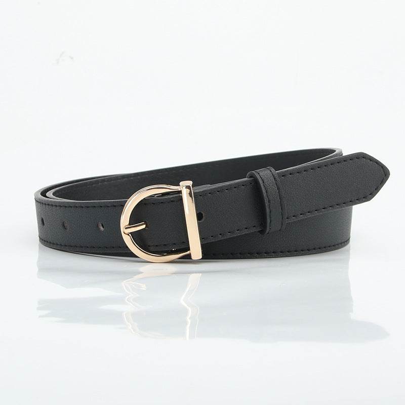 Stylish D-Type Alloy Pin Buckle Women's Belt - Versatile Fashion Accessory - Buy Center