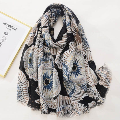 Women's Rose Bronzing Scarf - Versatile Cotton Linen Wrap for Every Occasion - Buy Center