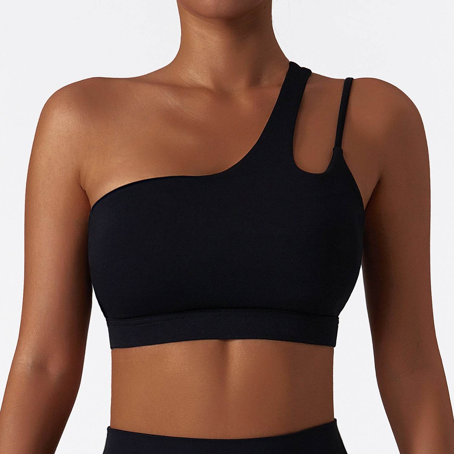 Buycenter One-Shoulder Yoga Bra - Irregular Strap, Lightweight Comfort - Buy Center