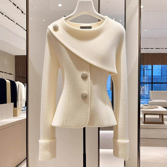 Buycenter Classic White Coat - Medium Thickness Women's Jacket - Buy Center