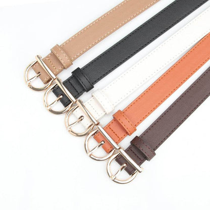 Stylish D-Type Alloy Pin Buckle Women's Belt - Versatile Fashion Accessory - Buy Center