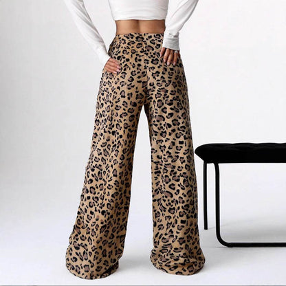 Trendy Leopard Print Wide Leg Pants - Chic Style for Every Occasion - Buy Center