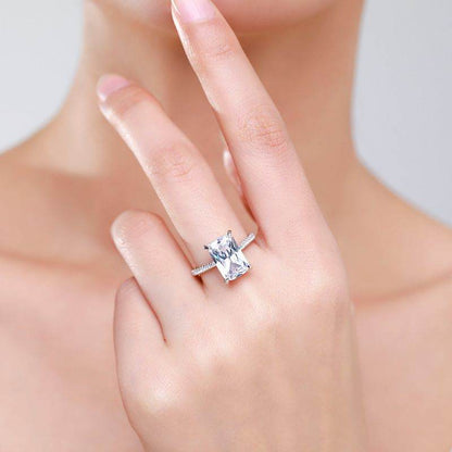 Buycenter S925 Sterling Silver Ring - Elegant Simulation Diamond Design - Buy Center