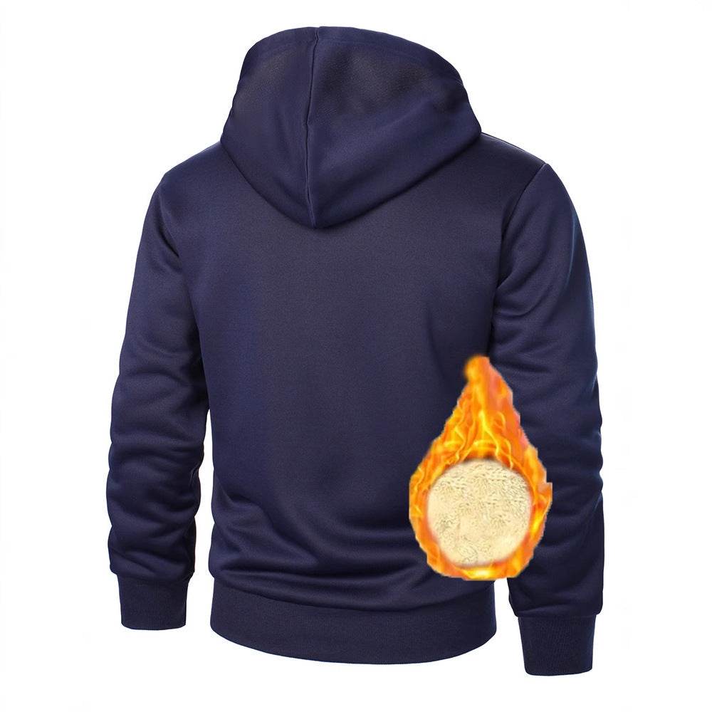 Men's Fleece-Lined Digital Printed Sweater - Stylish Autumn & Winter Essential - Buy Center