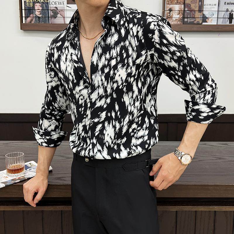 Personalized Men's Slim Fit Shirt - Black & White Plaid Design, Sizes M-4XL - Buy Center
