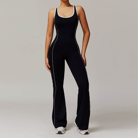 Stylish Hollow Back Yoga Jumpsuit - Breathable Comfort for Dance & Fitness - Buy Center