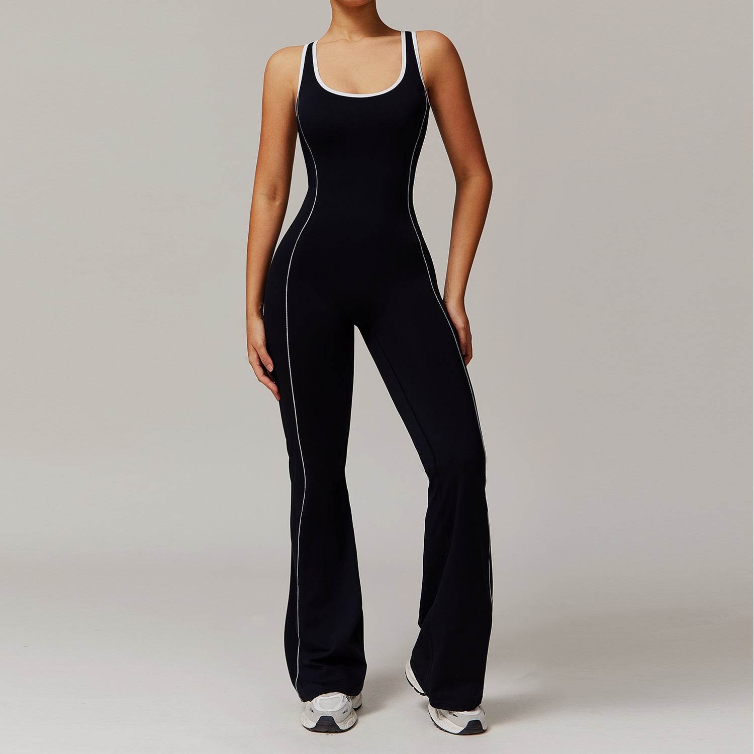 Stylish Hollow Back Yoga Jumpsuit - Breathable Comfort for Dance & Fitness - Buy Center