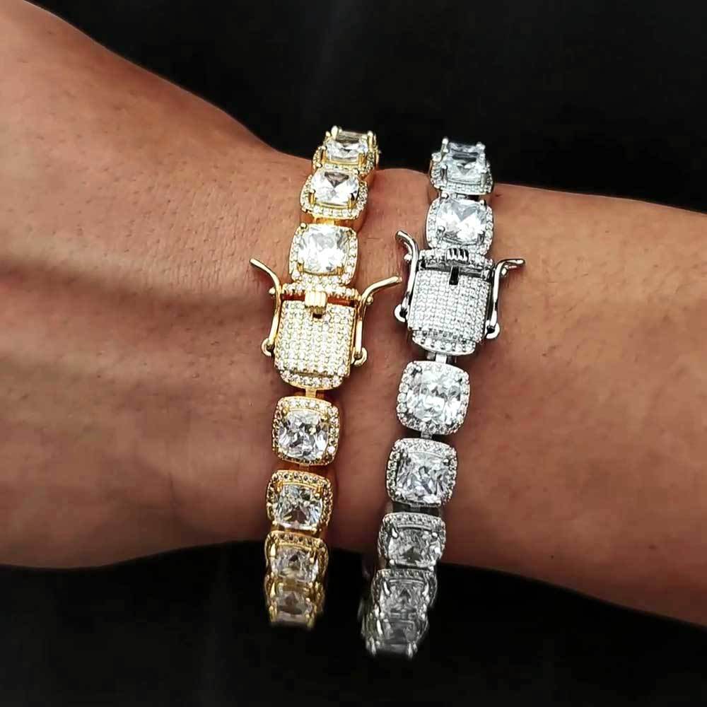 Buycenter 10mm Men's Rock Candy Bracelet - Copper Micro Inlay Zircon - Buy Center