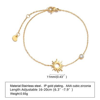 Buy Center Stainless Steel Thin Bracelet - Sun, Moon & Star Design - Buy Center