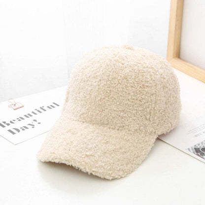 Korean Style Lambswool Baseball Cap - Elegant Fit for Women 2025 - Buy Center