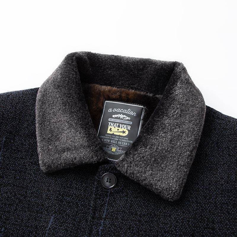 Stylish Fleece-Lined Chenille Cotton Coat for Men - Warm Winter Jacket - Buy Center