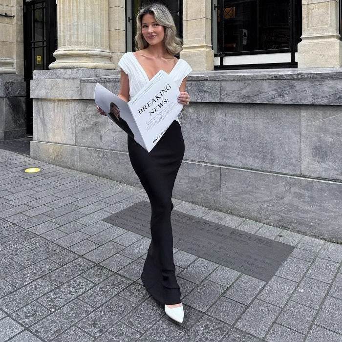 Elegant High-End Stitching Hip Long Dress - Sleeveless Design for Women - Buy Center