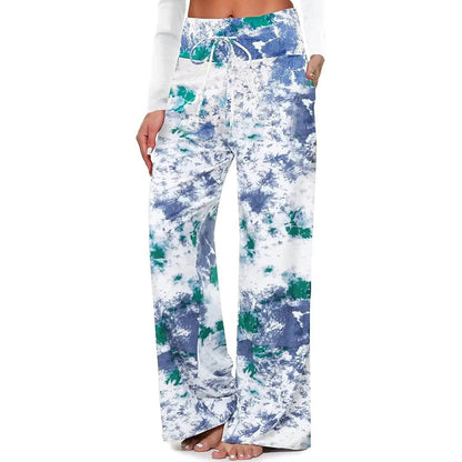 Women's High Waist Pajama Pants - Trendy Wide Leg Style for Comfort - Buy Center