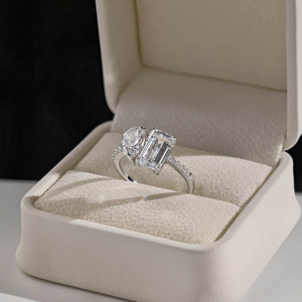Buycenter S925 Sterling Silver Water Drop Ring - Elegant Geometric Design - Buy Center