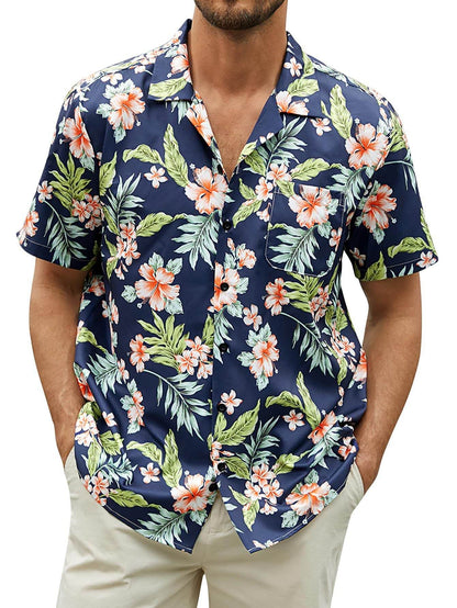 Vibrant Floral Men's Hawaiian Shirt - Personalized 3D Printed Style - Buy Center