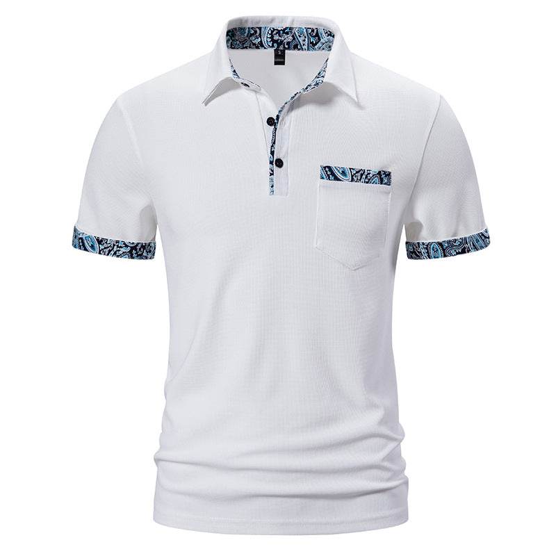 Men's Paisley Color Lapel Short-Sleeve T-Shirt - Stylish Casual Fit 2025 - Buy Center