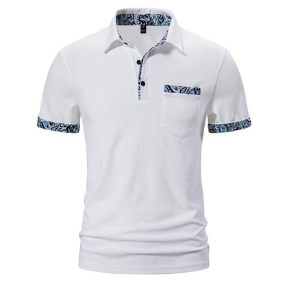 Men's Paisley Color Lapel Short-Sleeve T-Shirt - Stylish Casual Fit 2025 - Buy Center