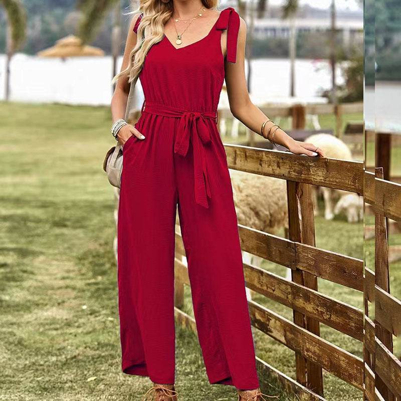 Elegant Solid Color Jumpsuit for Women - Stylish & Comfortable Fit - Buy Center