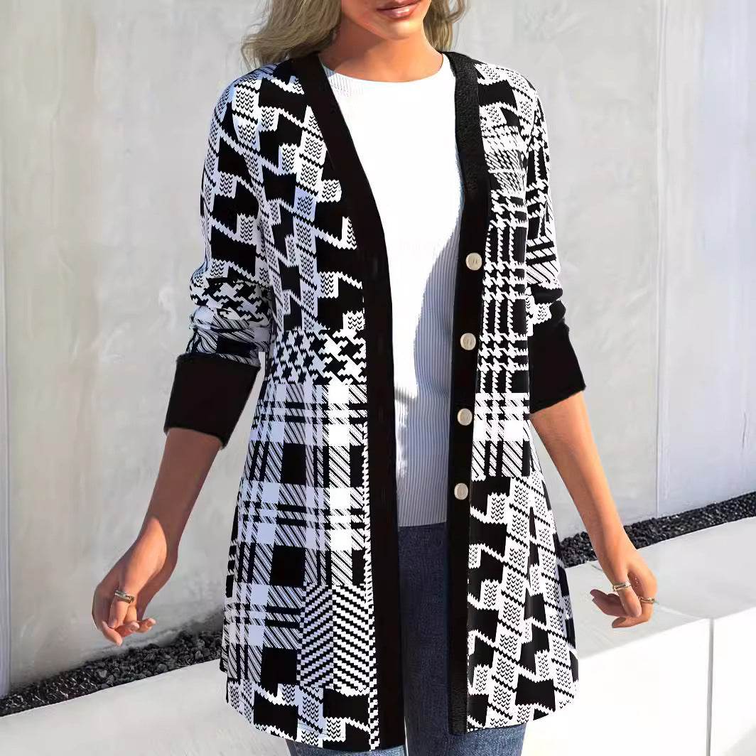 Buycenter Casual Loose Cardigan - Long Sleeve Black Jacket for Women - Buy Center