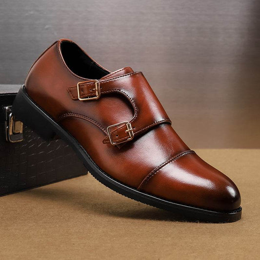 Plus Size Men's Casual Leather Shoes - Business Formal Style in Black/Brown - Buy Center