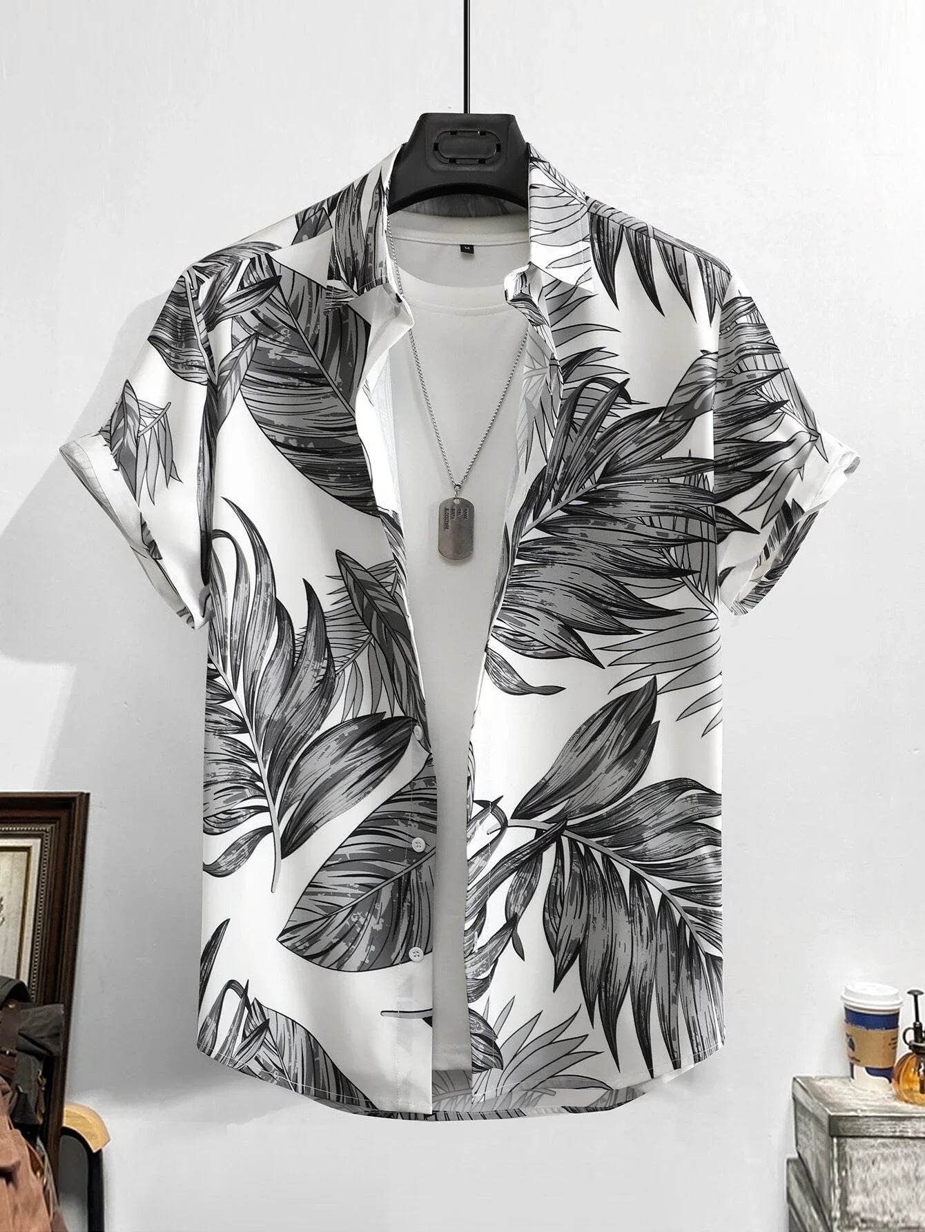 Men's Casual Loose 3D Printed Striped Shirt - Lightweight & Comfortable Fit - Buy Center