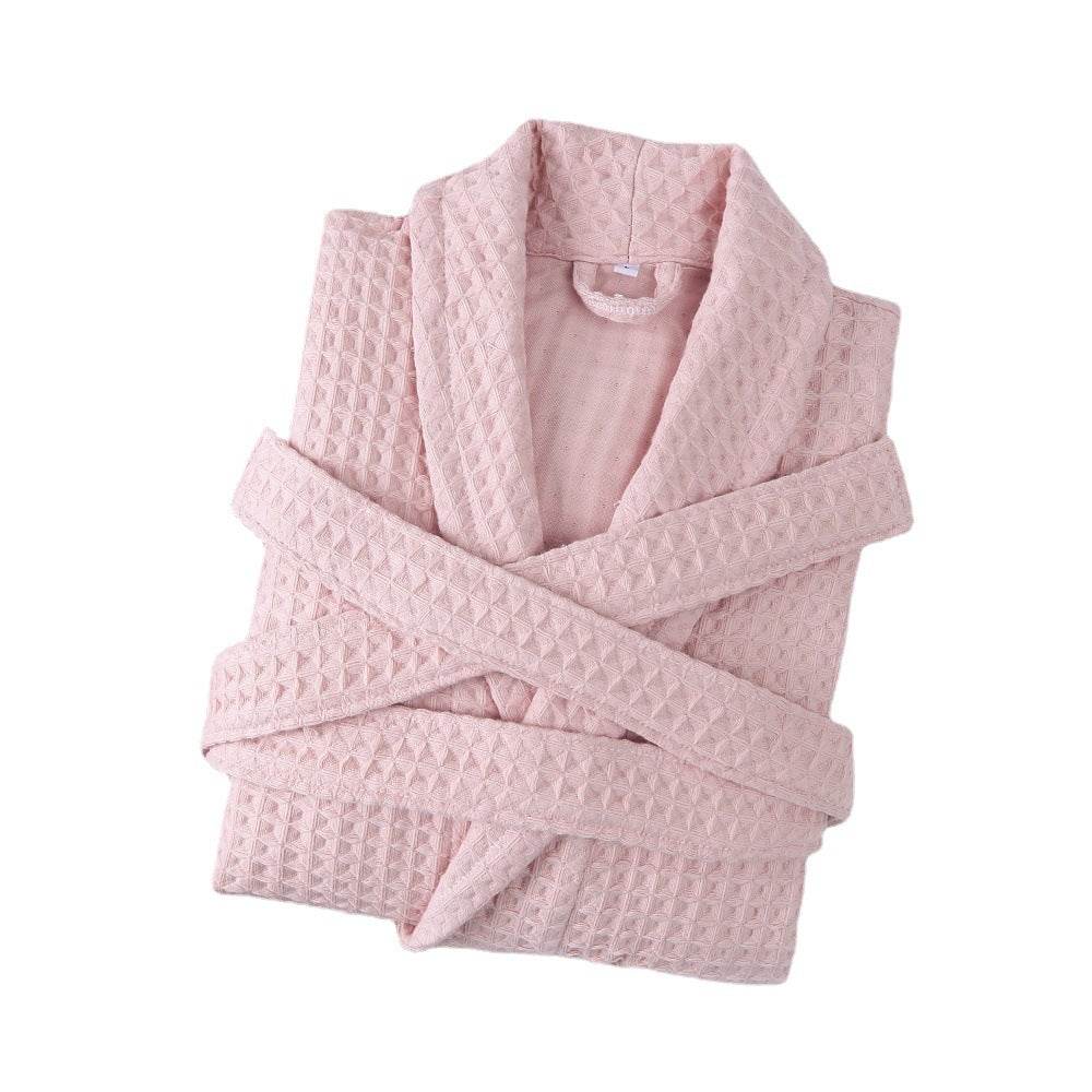 Unisex Cotton Double Waffle Long Robe - Cozy, Stylish & Multi-Purpose - Buy Center