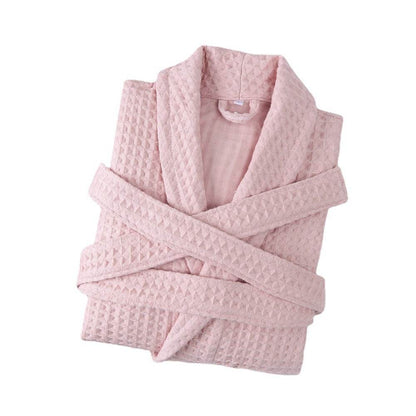 Unisex Cotton Double Waffle Long Robe - Cozy, Stylish & Multi-Purpose - Buy Center