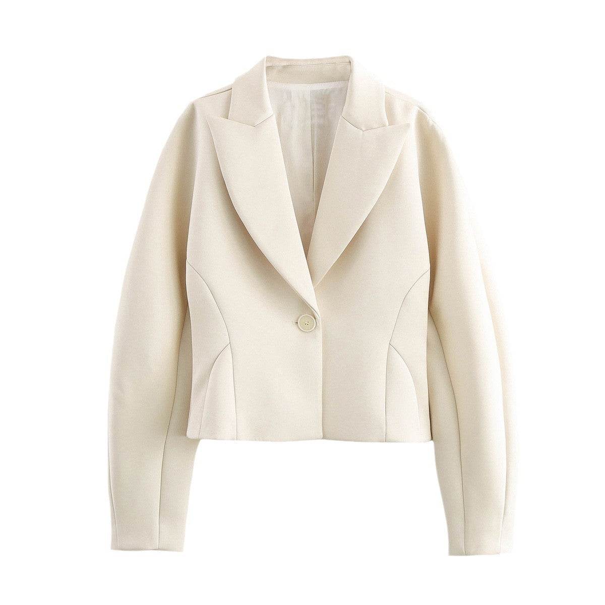 Buycenter Women's Silk Satin Suit Jacket - Stylish One-Button Blazer - Buy Center