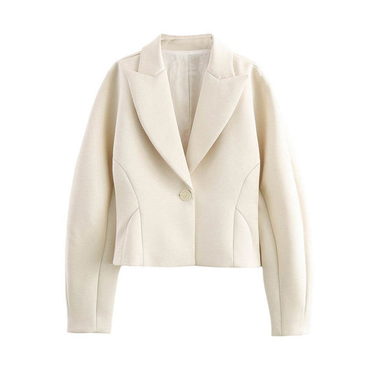 Buycenter Women's Silk Satin Suit Jacket - Stylish One-Button Blazer - Buy Center