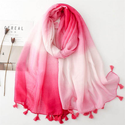 Gradient Travel Scarf - Lightweight Silk Wrap for Sun Protection & Style - Buy Center