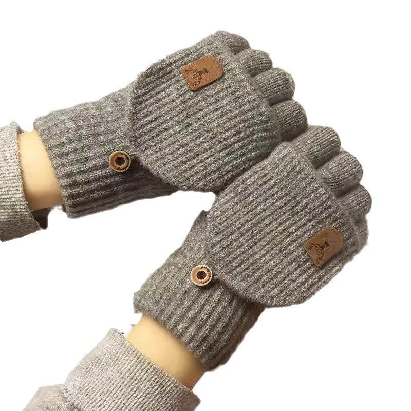 Half Finger Wool Gloves for Couples - Stylish & Warm for Winter Riding - Buy Center