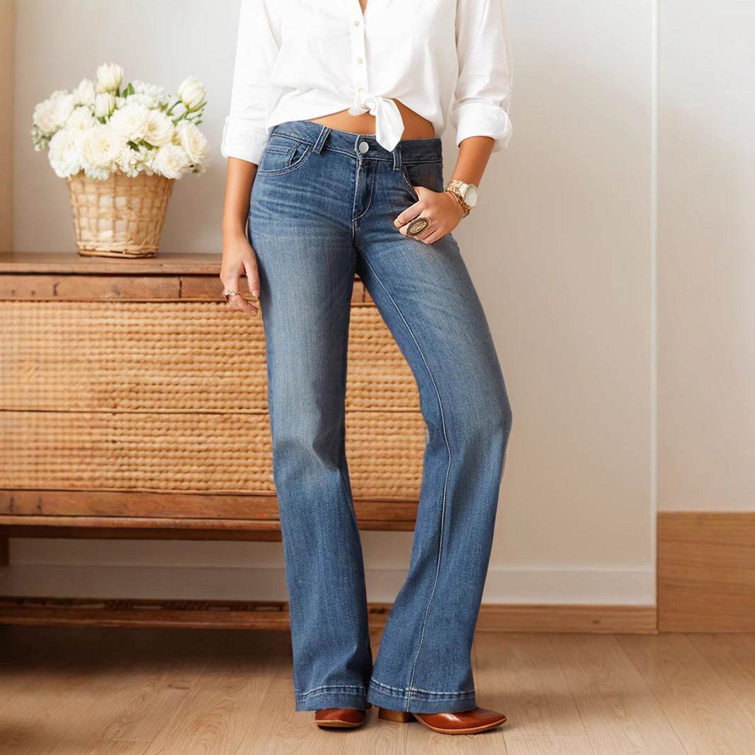 Women's American-Style Skinny Jeans - Slimming Navy Casual Pants 2025 - Buy Center