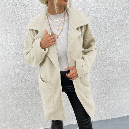 Women's Double-Sided Fleece Mid-Length Coat - Stylish & Cozy Outerwear - Buy Center
