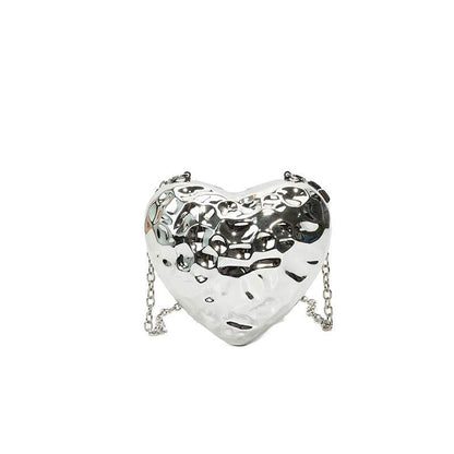 Buycenter Heart-Shaped Acrylic Messenger Bag - Shiny & Trendy Crossbody - Buy Center