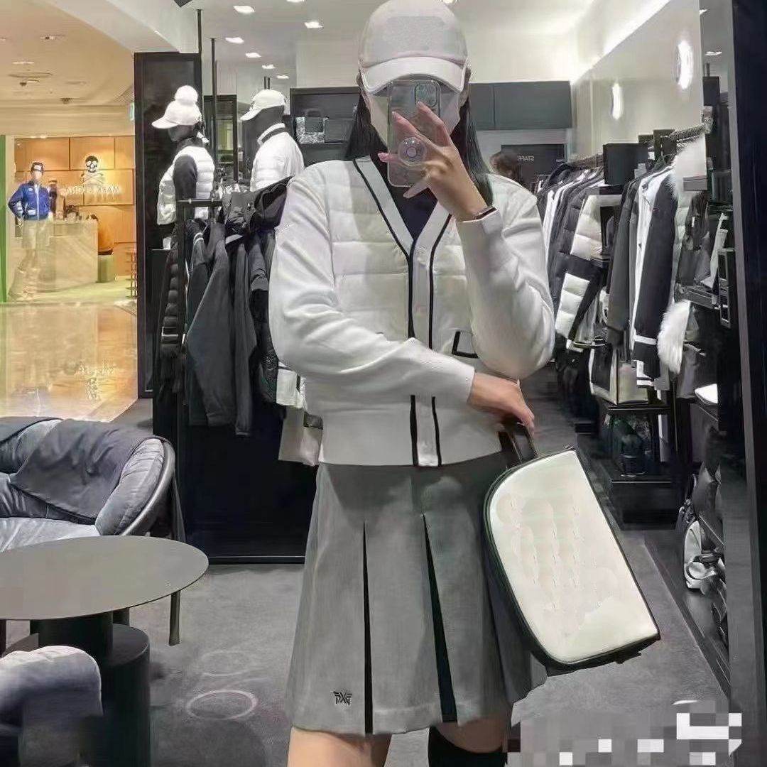 Women's Black & White Knitted Coat - Stylish & Warm for Winter Sports - Buy Center