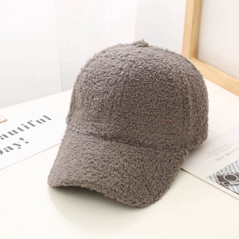 Korean Style Lambswool Baseball Cap - Elegant Fit for Women 2025 - Buy Center
