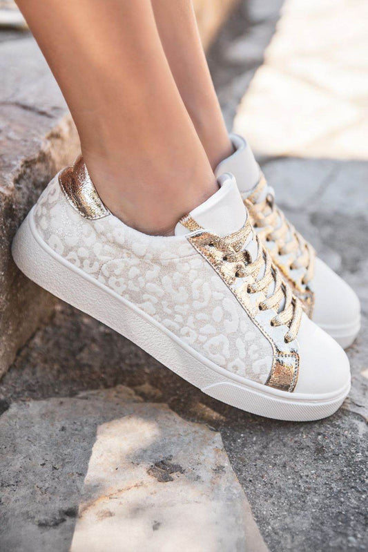 Buycenter Vintage Leopard Print Flats - Comfortable Low Top Casual Shoes - Buy Center