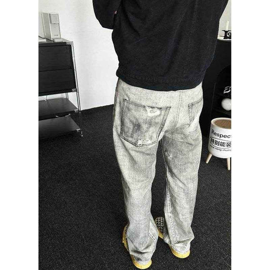 Light Blue Distressed Jeans for Men - Modern Style & Comfort