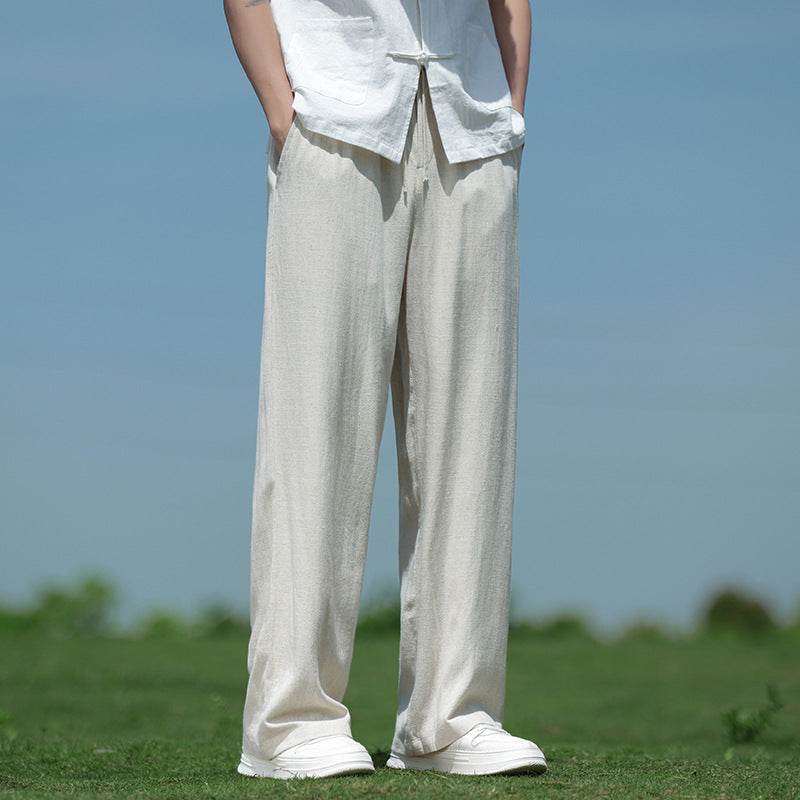 Buycenter Men's Casual Trousers - Loose Straight Fit for Spring & Summer - Buy Center
