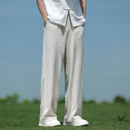 Buycenter Men's Casual Trousers - Loose Straight Fit for Spring & Summer - Buy Center