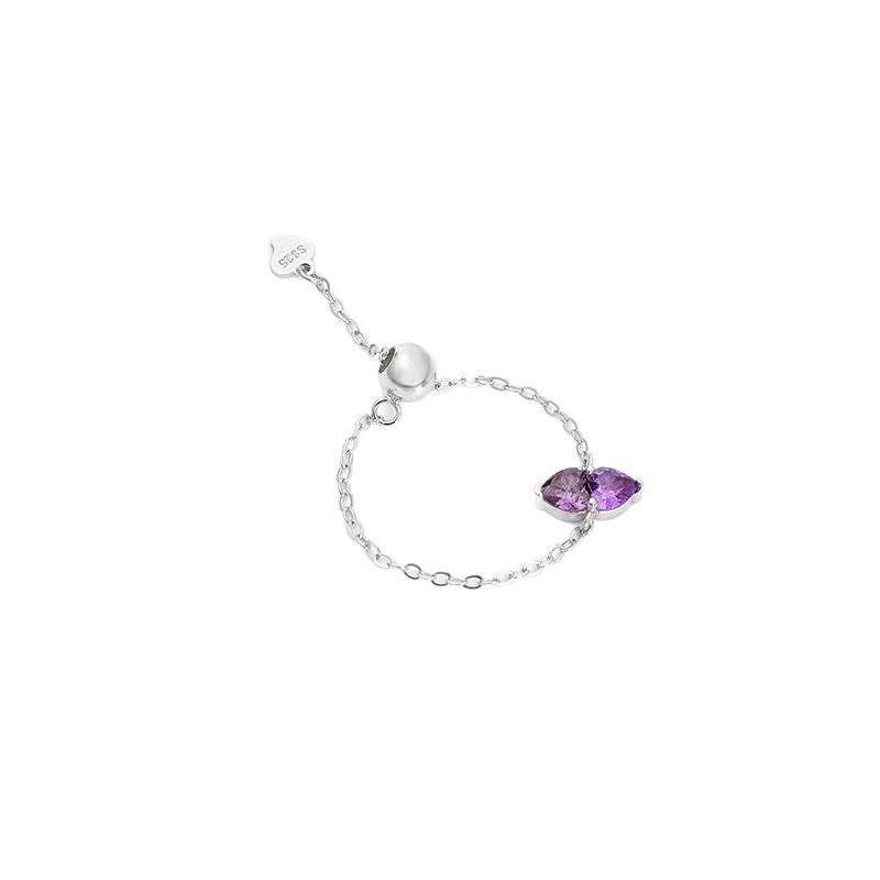 Buycenter 925 Sterling Silver Stretch Ring - December Birthday Heart Design - Buy Center