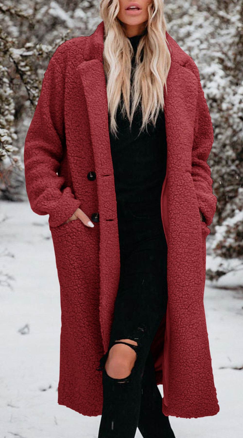 Women's Long-Sleeved Lapel Plush Top - Chic Warm Casual Style 2025 - Buy Center